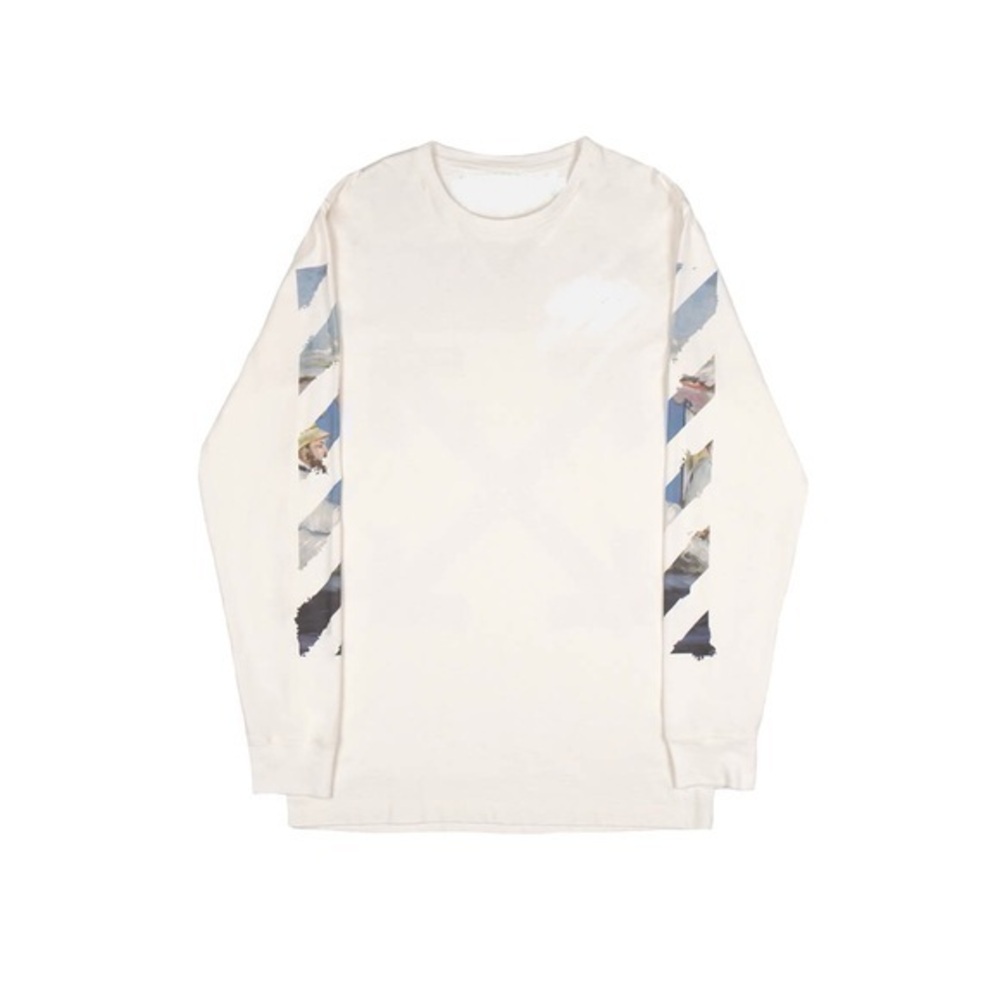 Greek Gods mythology medieval design long sleeve top pullover in white M